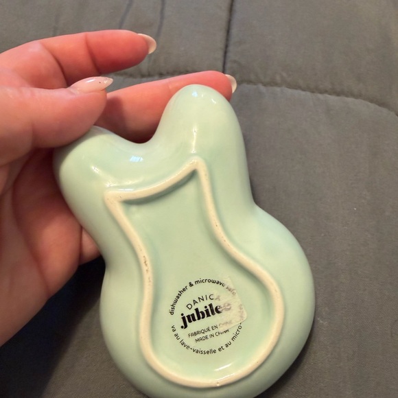 Ceramic Bunny Dish - White and Blue - Picture 2 of 2